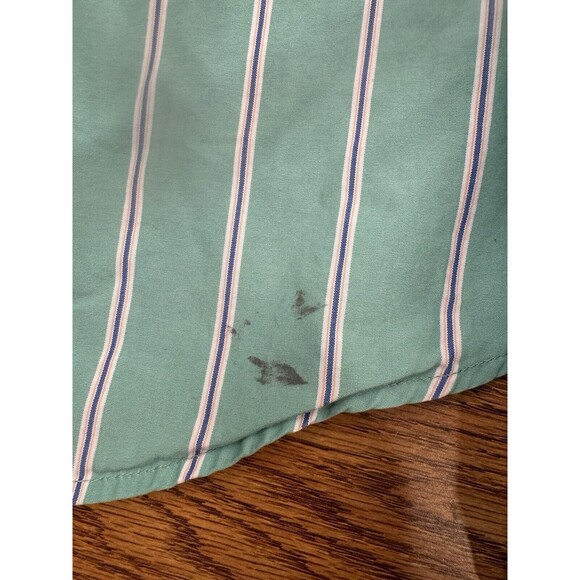 Abercrombie Button Up Mens XL Green Striped Muscle Fit  22" Pit To Pit - Picture 5 of 13